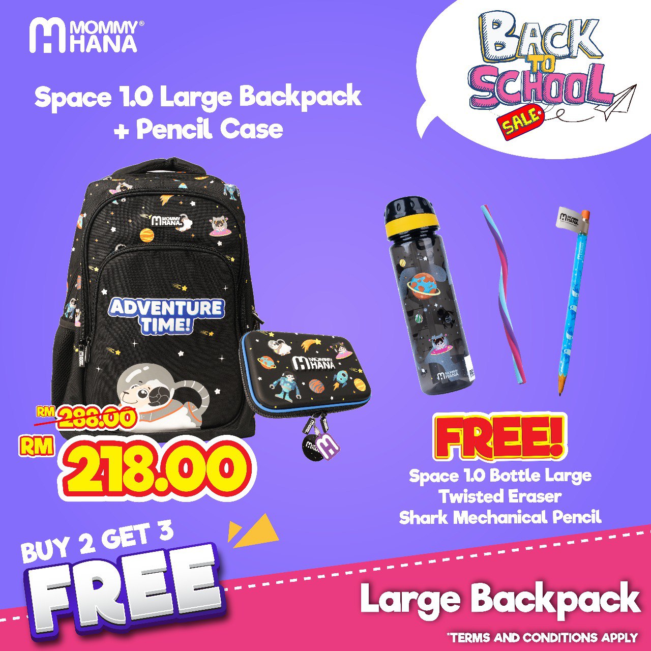 BACK TO SCHOOL BUY 2 FREE 3 – SPACE 1.0 LARGE BACKPACK + SPACE 1.0 ...